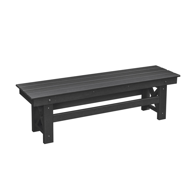 SeeHill HDPE Outdoor Bench, 55" Patio Bench Outdoor Furniture, Poly Lumber Adirondack Bench, Fade-Resistant Garden Bench, All Weather HDPE Bench for Park, Poolside, Garden, Porch
