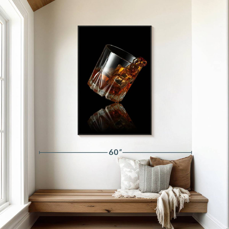 Verre à whisky, Cadre flottant noir, 29 po x 43 po