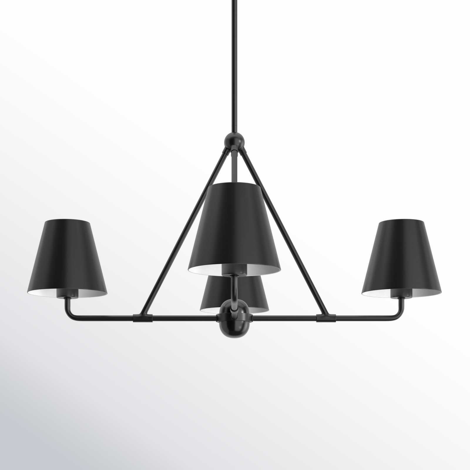 Kinston 4 - Light Shaded Classic Chandelier, Black, Black
