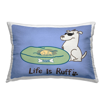 Cat on Dog Bed Outdoor Printed Pillow by LIR