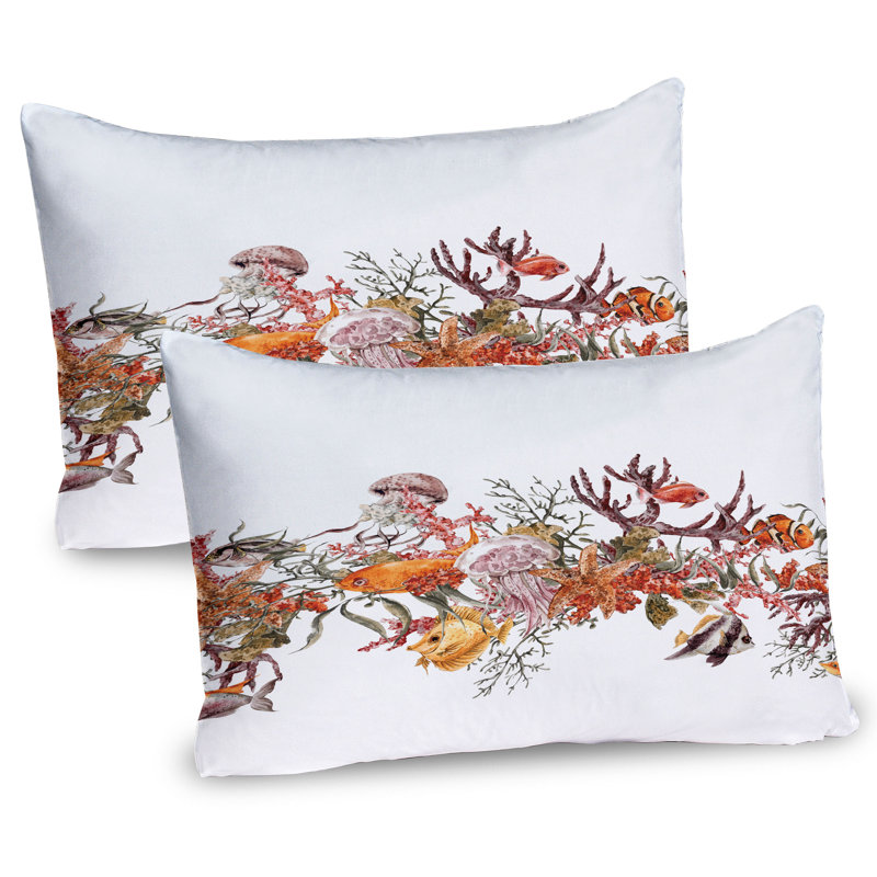 Ensemble de 2 taies décoratives Ambesonne Ocean Coral Algea Sealife, H 20 po x l 26 po