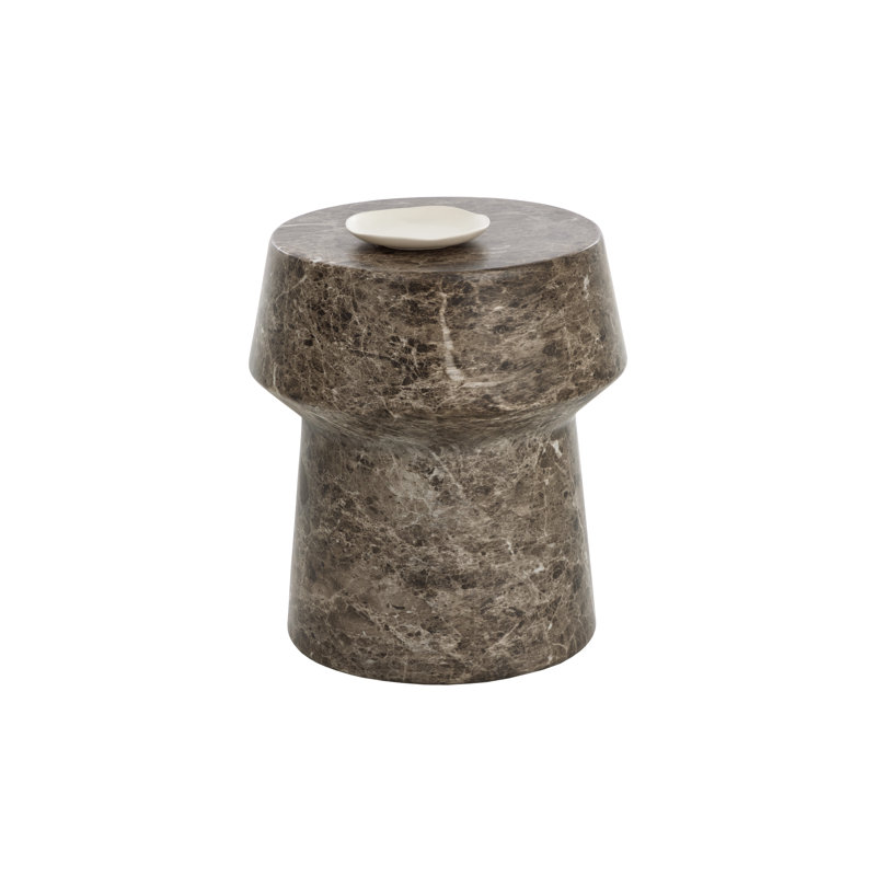 Brie Outdoor Round Side Table, Brown