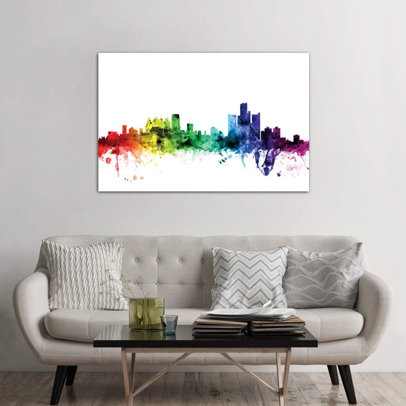 Detroit, Michigan, USA by Michael Tompsett - No Frame Print on Canvas, 152.5 cm H x 101.5 cm W