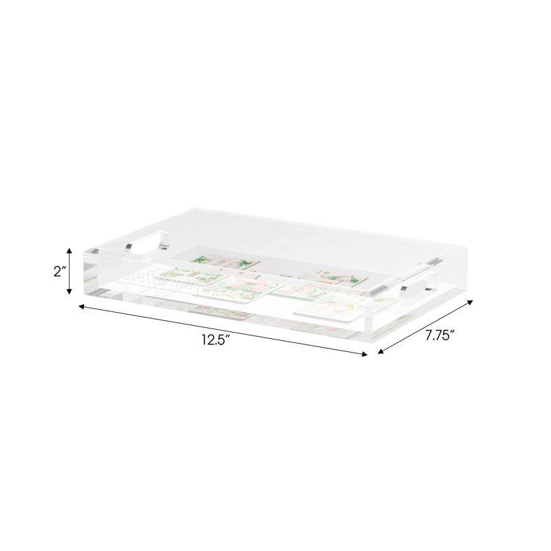Rectangle Abstract Decorative Tray, 2" H x 12.5" W x 7.75" D