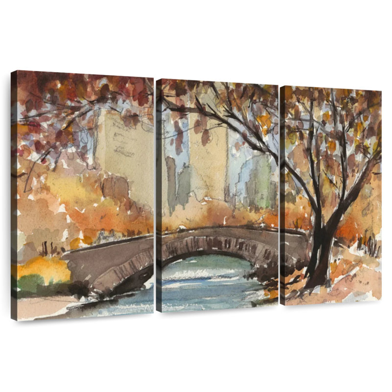 Lilie Autumn In New York Study I, H 42 po x l 65 po