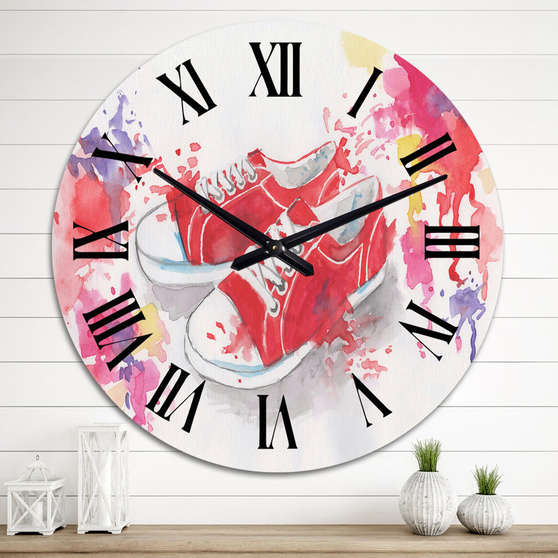 Horloge murale surdimensionnée pour espadrilles rétro, Médium