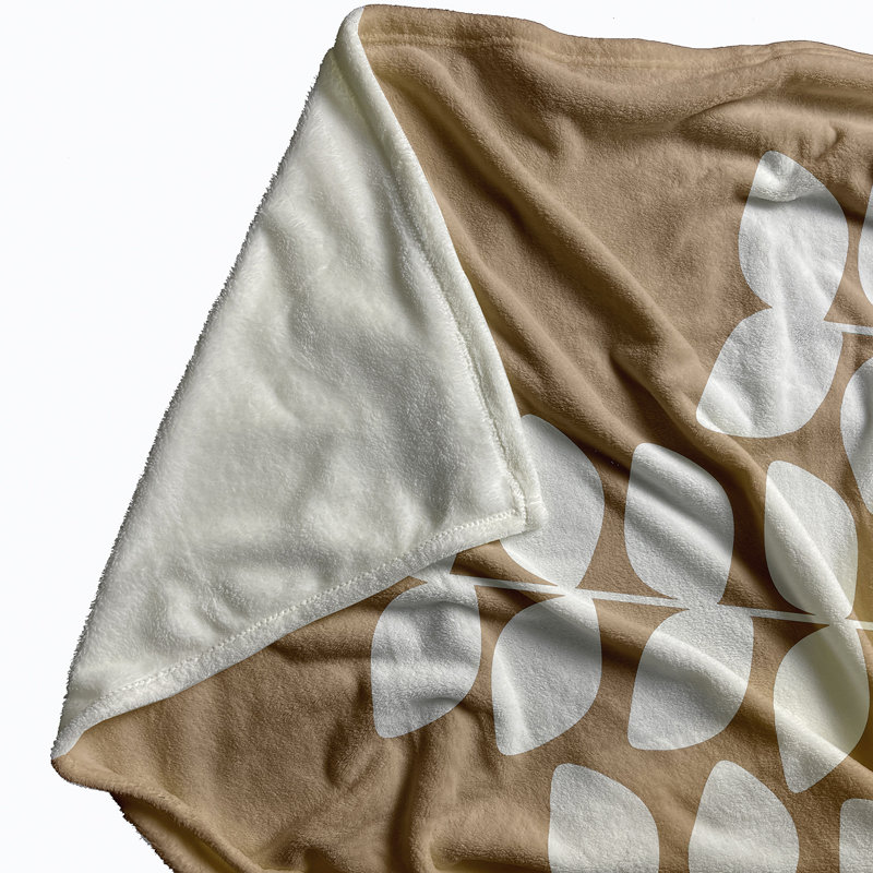 Botanical Blooms Fleece Throw Blanket, 30" W x 40" L, Pepper, 1.75