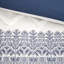 Housse de couette pour grand lit 3 pièces, capitonnage en chenille, motif blanc, chic, housse en coton à boutons double / grand, imprimé bleu marine, look, 2 taies décoratives incluses-124539545-124539547