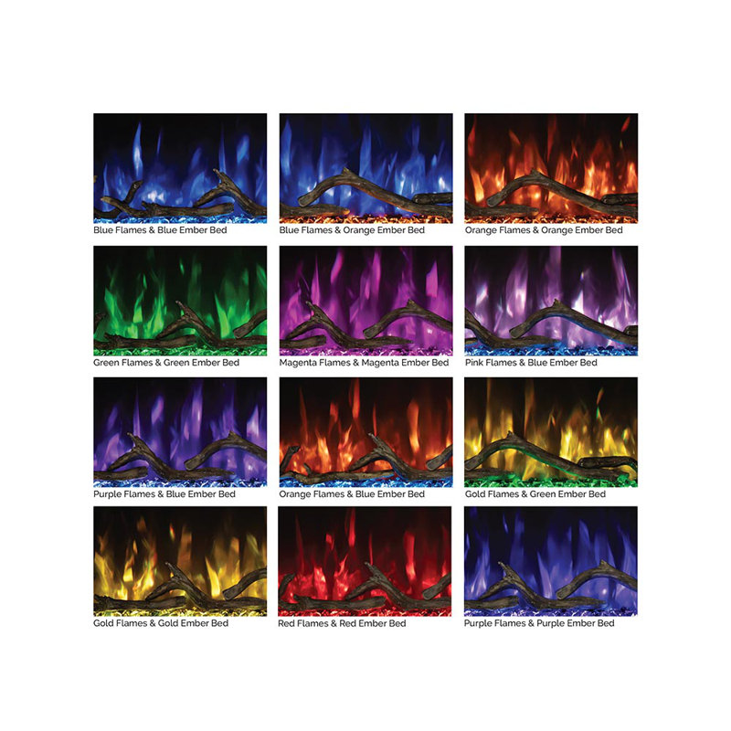 Modern Flames Spectrum Slimline Recessed or Wall Mounted Electric Fireplace, 17" H x 59.75" W x 4.75" D