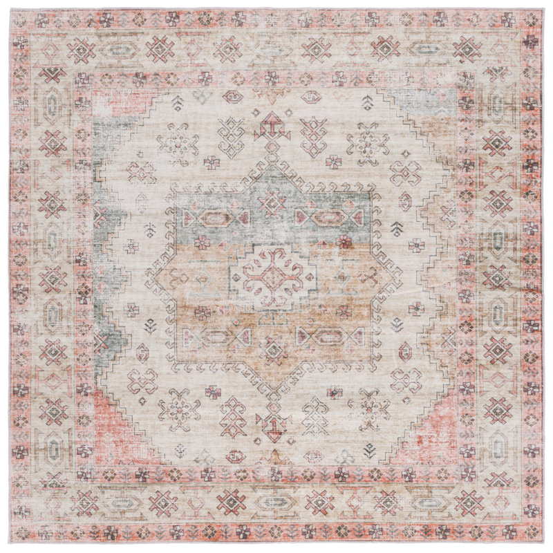Maritess Machine Washable Performance Oriental Rug, Square 6'