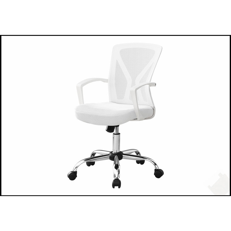 Chaise de bureau ergonomique pivotante à hauteur réglable avec dossier en filet et siège rembourré pour un travail confortable