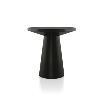Round Solid Wood Base End Table