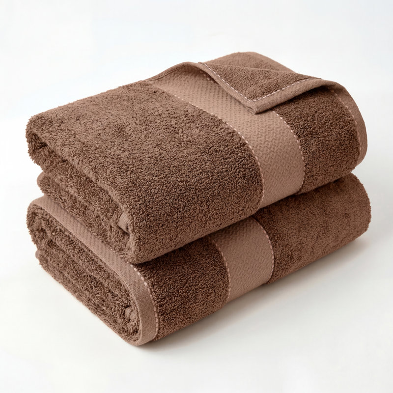 Niles Egypt Produced Giza Cotton Blend Ultra-Plush Absorbent Bath Towels, Chocolate
