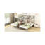 Lit superposé en métal argenté avec rangement, escalier pour lit simple au-dessus du lit - charme de la chambre à coucher et option spacieuse-118036412