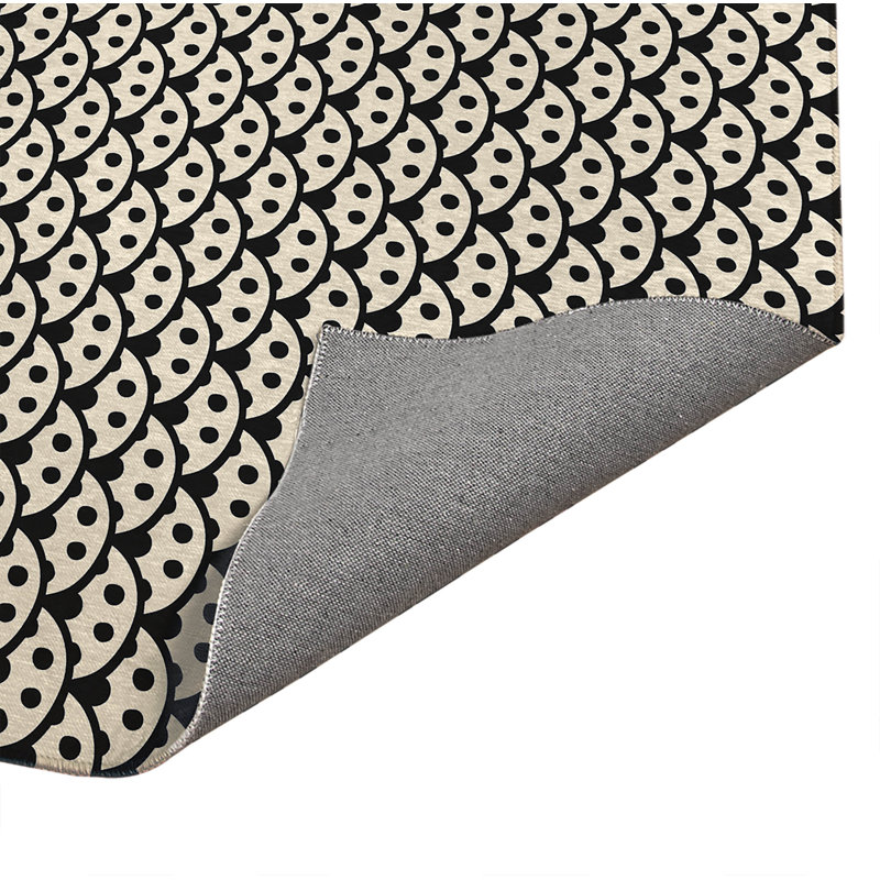 Tapis de cuisine à profil bas, Rectangle 3' x 5', Midnight Charcoal Geometric
