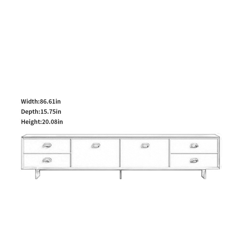 Meuble télé Minimalist Creative, Noir / Rose, H 20,08 po x L 86,61 po x l 15,75 po