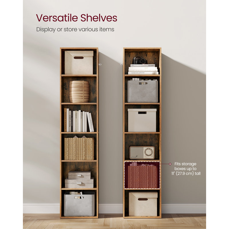 Pelak Bookcase, Rustic Brown, (6 Shelves) 178.5cm H x 40cm W x 24cm D