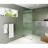 Gaia 32 in. x 78 in. Frameless Fluted Single Fixed Shower Panel
