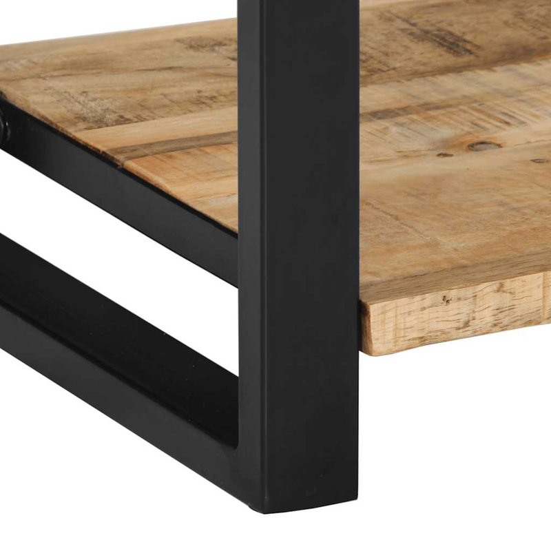 100cm Solid Wood Top Console Table, Brown