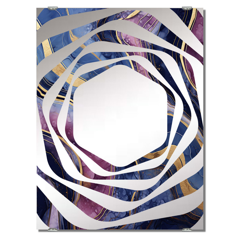 Alfranc - Miroir mural abstrait en marbre, 32 po x 24 po