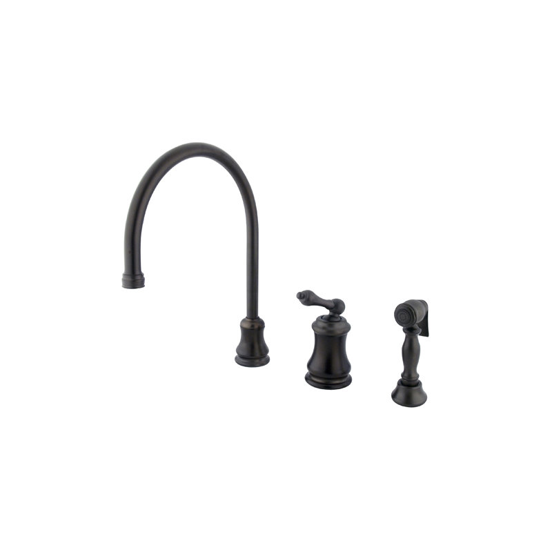 Single Handle Kitchen Faucet with Side Spray, Oil Rubbed Bronze
