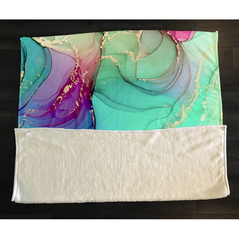 Throw Blanket, 51" W x 60" L, Abstract, Green