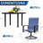 9-Piece Outdoor Dining Set For 8 – 60" Black Round Outdoor Table With Umbrella Hole & 8Patio Swivel Chairs, All-Weather Patio Furniture-1524223126
