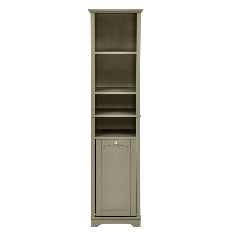 Bathroom Hamper Storage In Grey, 63.8" Tall, 4 Adjustable Shelves. Functional Cabinet For Small Home Living Rooms Grey Areas - 64" Tall With Shelves & Laundry And Useful