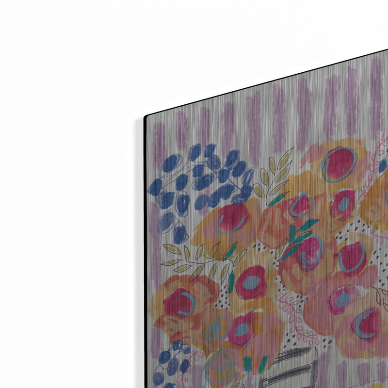 Art mural en métal «Peach Poppies» par Kait Roberts, H 16 po x l 12 po