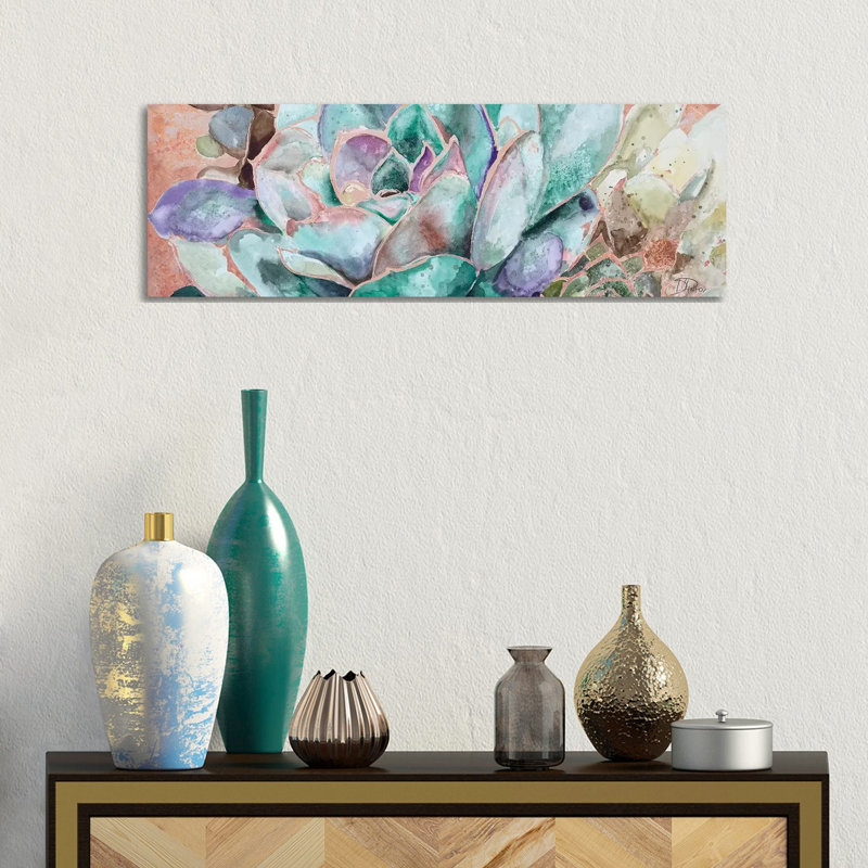 Desert Flower On Terra Cotta by Patricia Pinto - Wrapped Canvas Panoramic Print, 30.48cm H x 91.44cm W