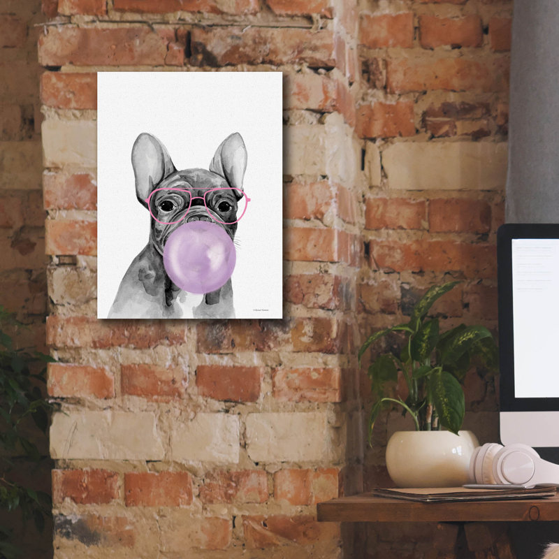  «Bubble Gum Puppy» par Rachel Nieman, art mural sur toile, 12 po x 16 po