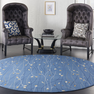 Tapis bleu Bo Botanical Eclectic