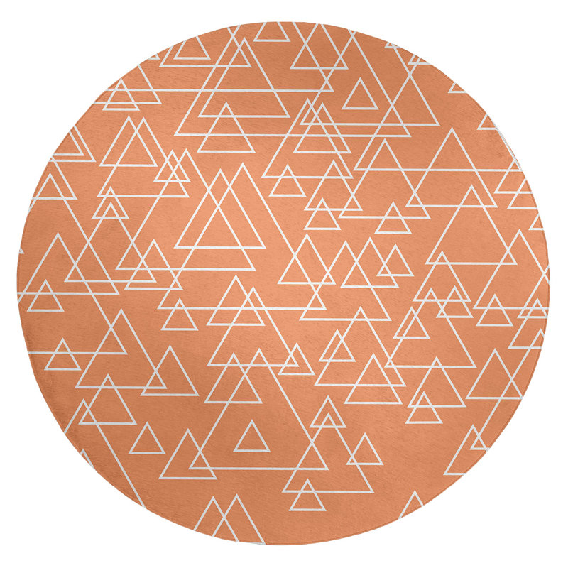 Chenille Geometric Indoor Rug, Round 5'