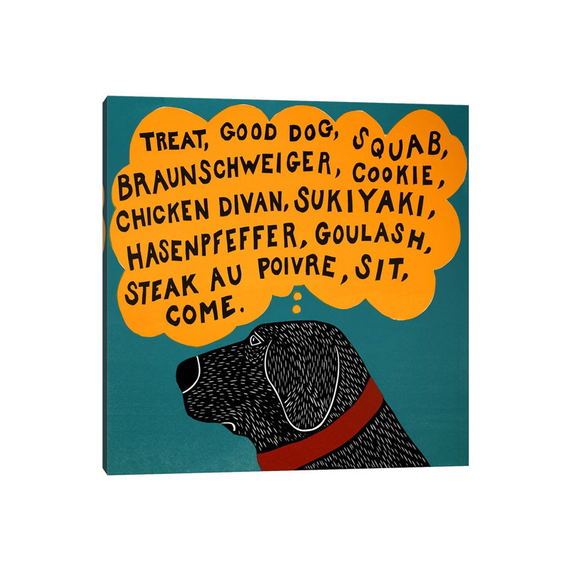 Dogs Can Only Learn A Few Words by Stephen Huneck - Wrapped Canvas Print, 66.04 cm H x 66.04 cm W x 3.175 cm D