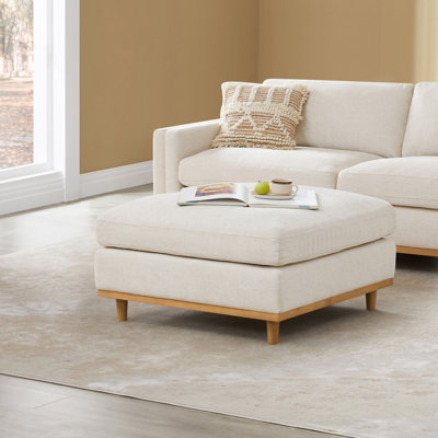 Laima 35" W Feather Blend Square Ottoman
