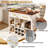 39.4'' L Modern Rolling Kitchen Island With Drop Leaf Countertop And Wine Rack, Wooden Kitchen Cart With 2 Storage Drawers And Towel Rack-1967885576