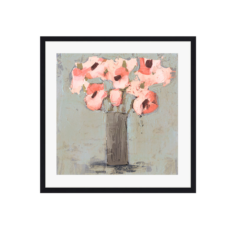 " Pale Rustic Bouquet I " by Victoria Borges Painting Print, Black, 24"H x 36"W