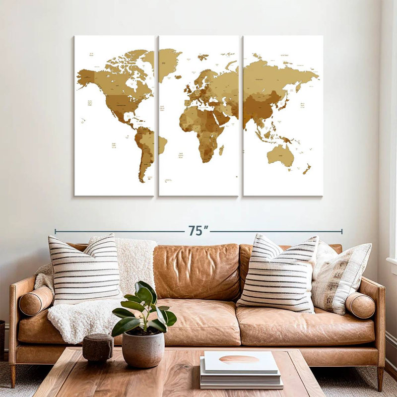 Carte du monde Aliaz, H 42 po x l 65 po