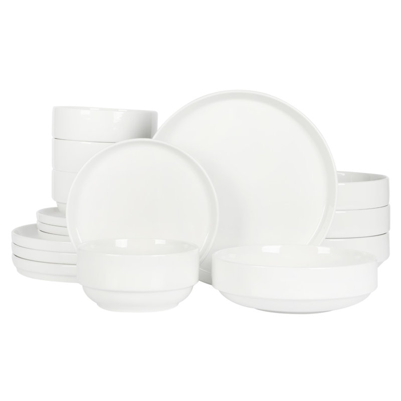 Gibson Home Rothernberg 16 Piece Stackable Porcelain Plates and Bowls ...