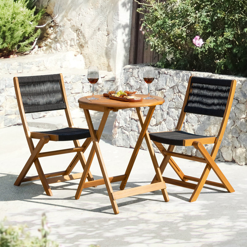 Sakari 2 - Person Patio Dining Set with Round Table, Gray