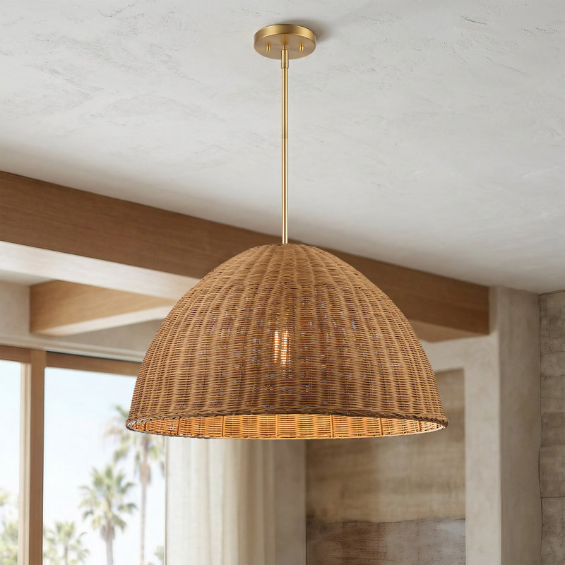 Luminaire suspendu tissé 1 lumière Harmony, H 49,8 po x l 24,49 po x P 24,49 po