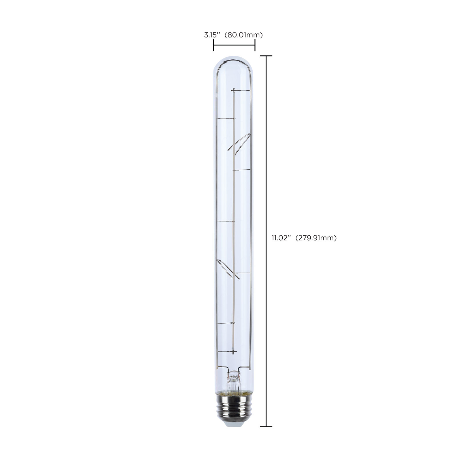 6 Watt LED - Reminiscent - Flex Gray Straight Filament - T9 - Medium Base - 2700K CCT - Clear - 120 Volt