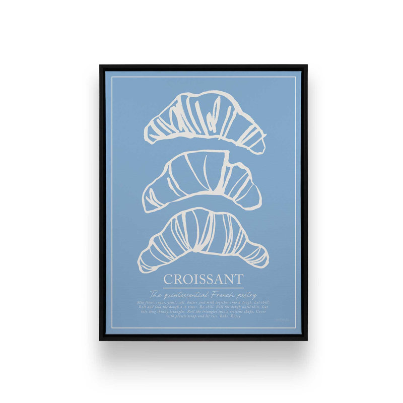 «Breakfast Doodles VI Blue» par Jenaya Jackson, reproduction d'art, L 36 x H 48, Noir, Toile avec cadre