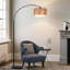 Lampe sur pied arquée en rotin 74,5 po avec interrupteur au pied