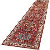 Hand Knotted Wool Area Rug in Multi