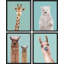 Chambre d'enfant - Pépinière de lama, girafe encadrée sur papier, impression de 4 pièces-97782453-97782454