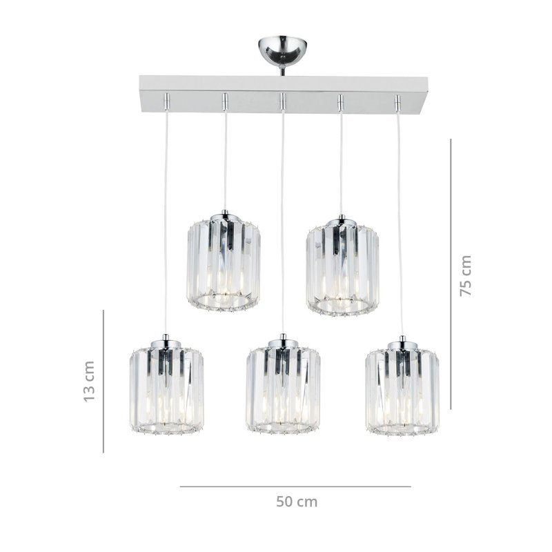 Luminaire suspendu tambour pour îlot de cuisine à 5 lumières Endsley