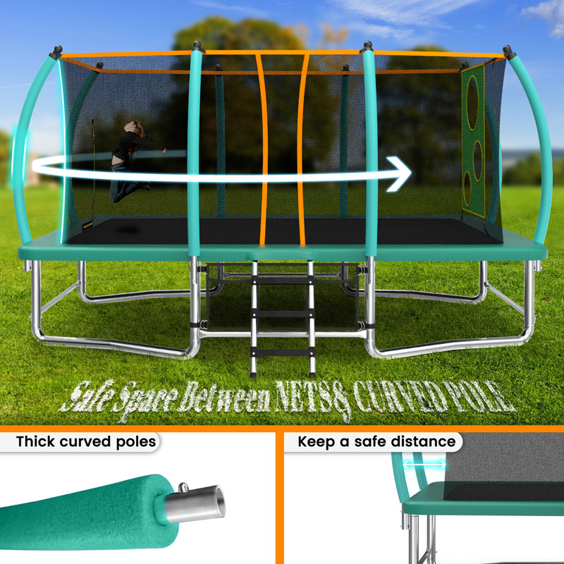 Trampoline pour enfants_107,87X168X168, Vert