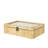 Cole And Grey Rattan Handmade Wrapped 6 Slot Jewellery Box With Tempered Glass Top