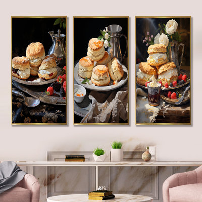 Freshly Baked Scones Harmony - Baked Goods Wall Decor Set Of 4